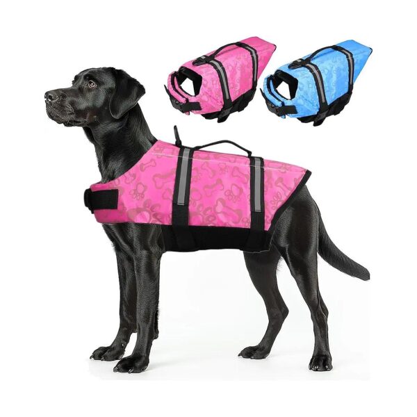 Stylish and Functional Dog Life Jacket with Reflective Strips and Adjustable Buckle