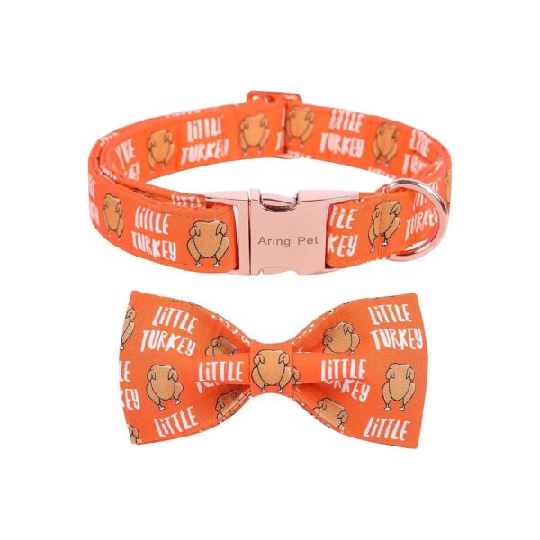 Stylish and Practical Turkey Dog Collar with Adjustable Buckle and Soft Cotton Fabric