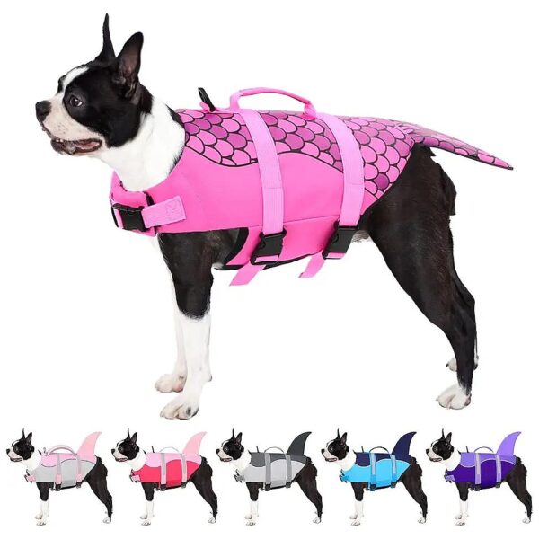 Stylish and Reflective French Bulldog Life Jacket for Swimming and Boating