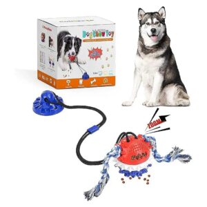 Suction Cup Interactive Dog Chew Toy for Aggressive Chewers and Teeth Cleaning