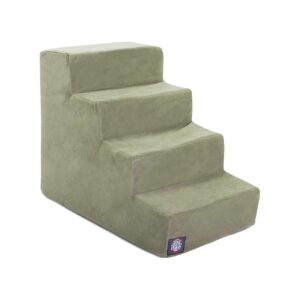 Suede Sage Pet Stairs for Small Dogs to Get on Bed Supports 25 lbs Less