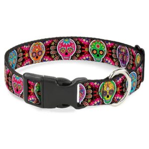 Sugar Skull Print Dog Collar In Six Multi Color Options