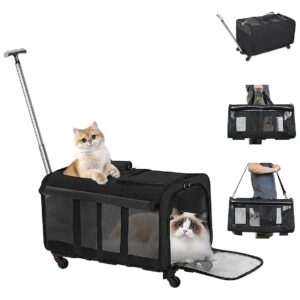 Suitable for Ground Travel, Camping, and Veterinary Visits for 2 Small or Large Cats