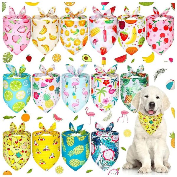 Summer Fun Pet Accessories Soft Lightweight Dog Bandanas 15 Pcs