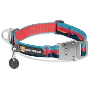 Sunset-Themed Dog Collar with Metal Buckle and Quiet Tags for Everyday Use