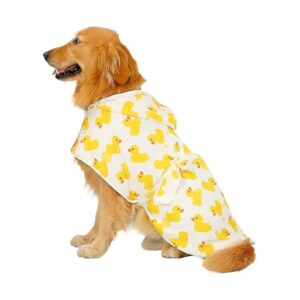 Super Absorbent Dog Bathrobe for All Breeds Size S-XXL White Rubber Ducks