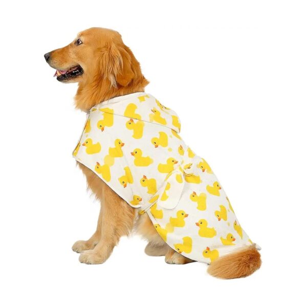 Super Absorbent Dog Bathrobe for All Breeds Size S-XXL White Rubber Ducks