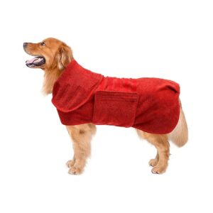 Super Absorbent Dog Drying Coat with High Hood for Reducing Dog Anxiety