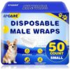 Super Absorbent Male Dog Diapers for Small Breeds - 50 Count - Leak-Proof Protection