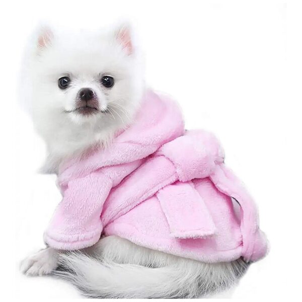 Super Absorbent Polyester Dog Bathrobe for Small Dogs and Cats