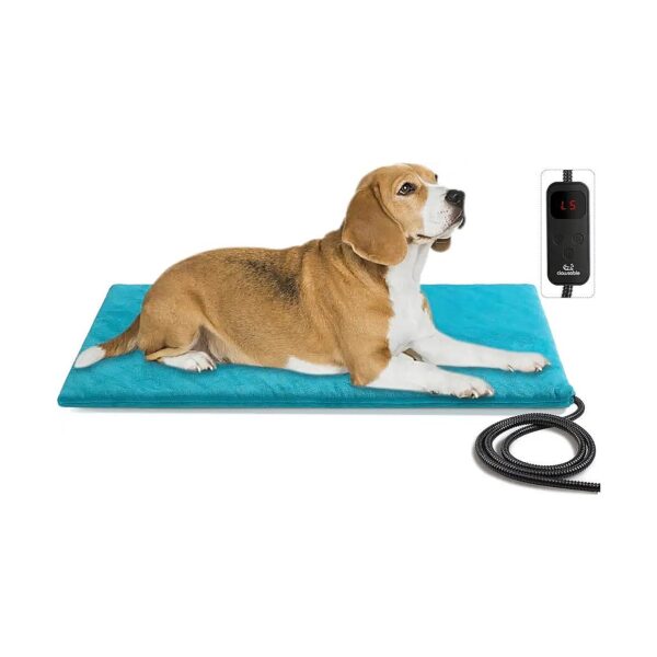 Super Large Electric Heated Pet Bed Mat with 6 Temperature Levels and 5 Timers