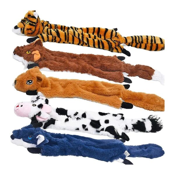 Super Long, Stuffing-Free Crinkle Dog Toys Set of 5 for Large and Medium Breeds