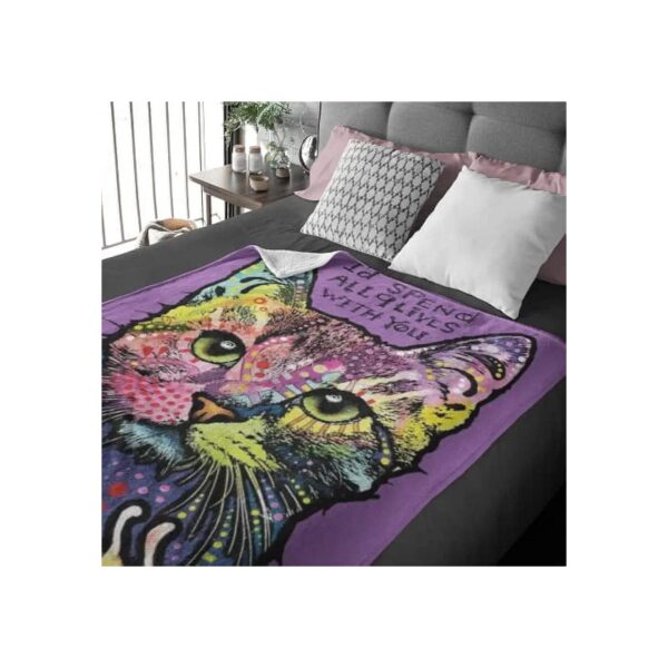 Super Soft Plush Cat Throw Blanket for Women, Men, and Kids, featuring Dean Russo Artwork