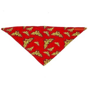 Superhero Dog Bandana with Wonder Woman Logo Fun Pet Accessory for Small Dogs