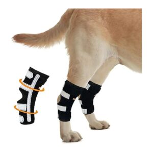 Supportive Dog Rear Leg Braces with Dual Metal Spring Inserts for Injured Paws