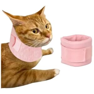 Surgery Recovery Collar with Adjustable Spinal Support for Cats and Dogs in Pink