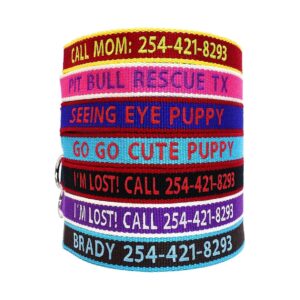 Sustainable Dog Collar with Custom Text and Phone Number