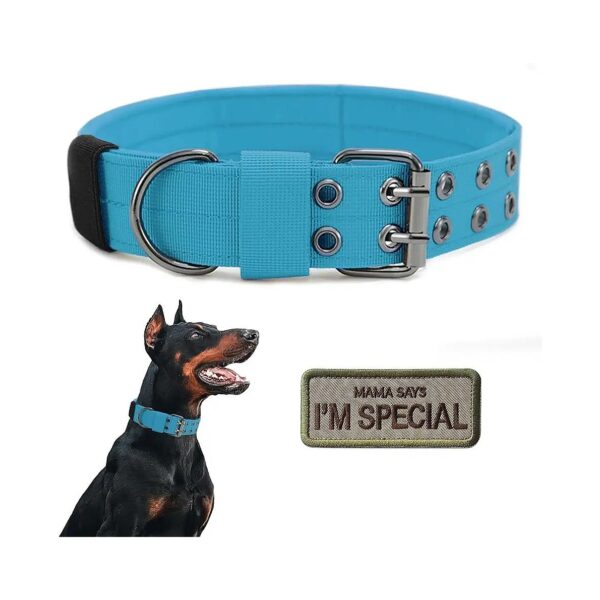 Tactical Dog Collar for Working Dogs with Soft Nylon Material and Adjustable Metal Buckle