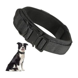 Tactical Dog Collar with Handle and Heavy Metal Buckle for Medium to Large Dogs