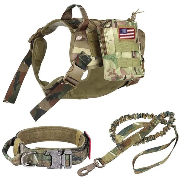 Tactical Dog Harness Set for Large Dogs with Comfortable and Durable Design