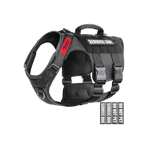 Tactical Dog Harness for Medium Large Dogs with No Pull Design and American Flag Patch