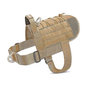 Tactical Dog Hiking Harness with MOLLE Panels and Leash Attachments