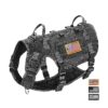 Tactical Dog Vest Harness with 2 Handles for Escape Proof Training Black