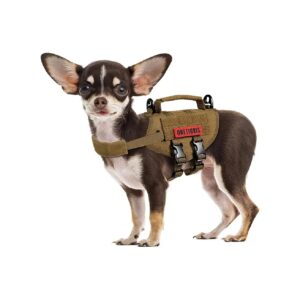 Tactical Dog Vest with Durable Handle and Adjustable Straps for XXS Small Breeds