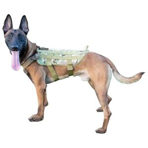 Tactical Dog Vest with Molle Pouches and Breathable Mesh Padding