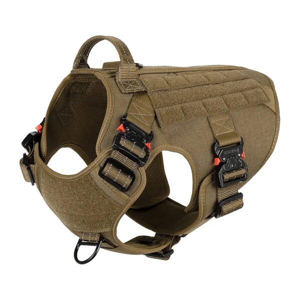 Tactical Dog Walking Harness with Metal Buckle and No Pull Clip for Training and Exercise