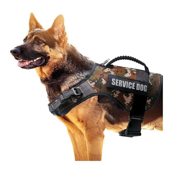 Tactical Large Dog Harness with Reflective Stripes and Handle for Walking and Training