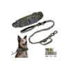 Tactical Nylon Dog Leash with Reflective Strip and Carabiner Clip for Medium Green Dogs