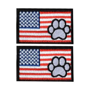 Tactical USA Flag Patches for Dog Vests and Harnesses - 2-Pack Embroidered Fasteners