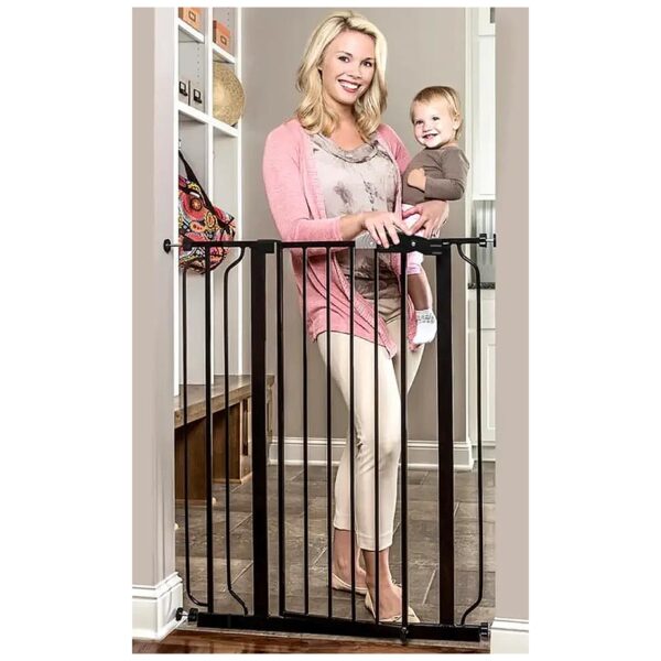 Tall Baby Gate with Bonus Kit for Installation in Doorways, Hallways, and Stairs