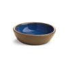 Tan Blue Stoneware Ceramic Dish for Cats Reptiles Stable and Durable