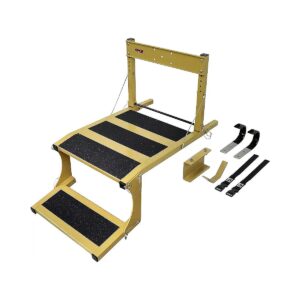 Tan Dog Ladder Ramp Platform with Compact Folded Design