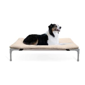 Tan Fleece Dog Cot Microfleece Pad for Nighttime Comfort