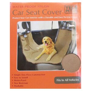 Tan Oxford Hammock Style Waterproof Pet Car Seat Cover for Auto Protection