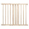 Tan Wood Stair Gate with Four Point Mounting, Great for Pets and High Traffic Areas