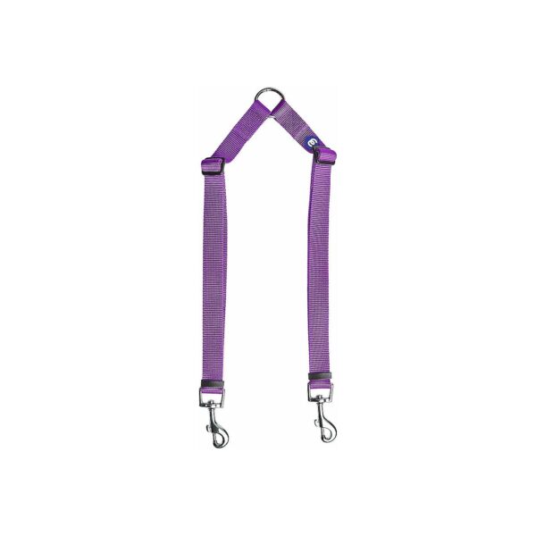 Tangle-Free Dual Walking Leash for Two Small Dogs in Dark Orchid Color