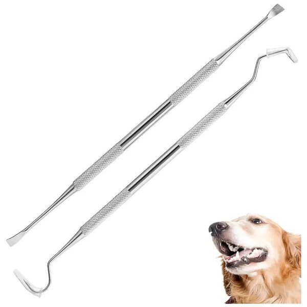 Tartar Remover and Tooth Scaler for Dogs, 2 Pack Stainless Steel Cleaning Tools