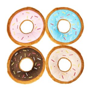 Tasty Donut Plush Toys with Realistic Textures and Squeakers for Dog Play