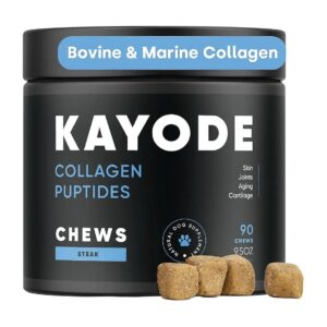 Tasty Steak Flavor Collagen Chews for Senior Dog Joints, Cartilage, and Skin