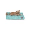 Teal Rectangle Pet Bed for Small Dogs with Removable and Machine Washable Cover