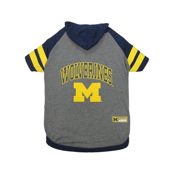 Team Logo Screen Printed NCAA Wolverines Hoody for Cats and Small Dogs