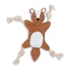 Teething Relief Flying Squirrel Dog Chew Toy with Cotton Rope Legs and Soft Suede Leather