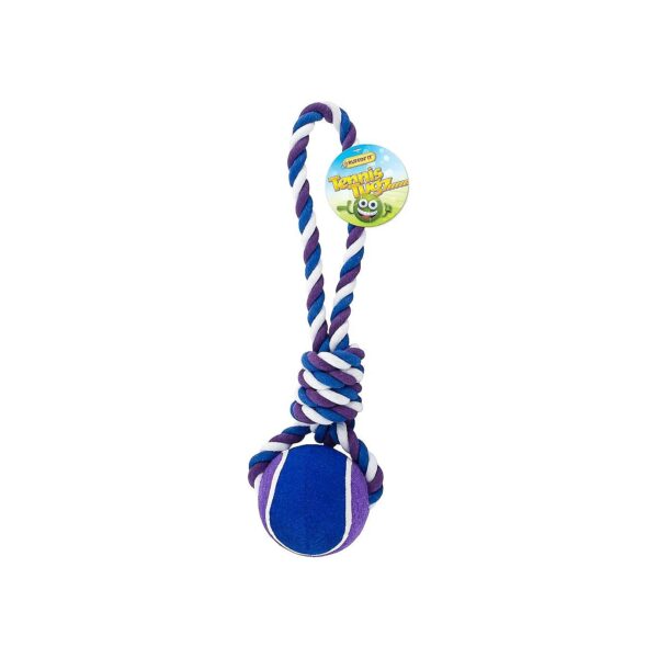 Tennis Ball Rope Tug Toy for Dogs of All Ages and Breeds