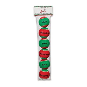 Tennis Balls for Dogs Holiday Edition Rubber Naughty or Nice 5