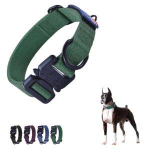 Tested Nylon Dog Collar with Metal Buckle and Double D-Rings for Medium and Large Dogs