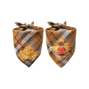 Thanksgiving Dog Costume Bandana with Classic Plaid Pattern for Small Medium Large Dogs